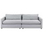 Beliani 3 Seater Fabric Sofa Grey Vinstra