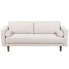 Beliani 3 Seater Fabric Sofa Beige Nurmo