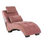 Beliani Velvet Chaise Lounge With Bluetooth Speaker Usb Port Pink Simorre