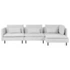 Beliani Left Hand Modular Fabric Corner Sofa Grey Egeris