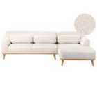 Beliani Left Hand Boucle Corner Sofa White Simos