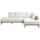 Beliani Left Hand Modular Fabric Corner Sofa Off-white Myken