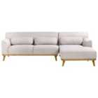 Beliani Left Hand Fabric Corner Sofa Light Grey Simos