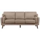 Beliani 3 Seater Fabric Sofa Brown Lokka