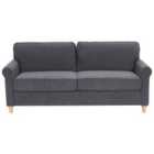 Beliani 3 Seater Velvet Sofa Grey Ronneby