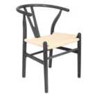Nicholas Winter Beech Wooden Scandi Danish Style Dining Chair - Black/Natural