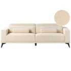 Beliani 3 Seater Boucle Sofa Off-white Ange