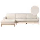 Beliani Right Hand Boucle Corner Sofa White Siggard