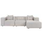 Beliani Left Hand Fabric Corner Sofa Light Beige Dolva