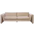 Beliani Velvet Sofa Beige Maunu