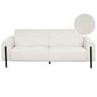 Beliani 3 Seater Corduroy Sofa White Askim