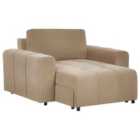 Beliani Fabric Chaise Lounge Brown Innvik