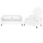 Beliani Boucle Sofa Set White Hobro