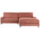 Beliani Left Hand Fabric Corner Sofa Red Maloy