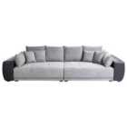 Beliani 4 Seater Fabric Sofa Grey And Black Torpo