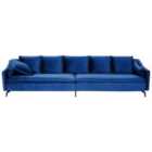 Beliani Velvet Sofa Navy Blue Aure