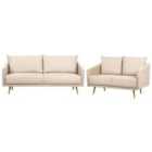 Beliani Velvet Sofa Set Beige Maura