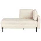Beliani Right Hand Faux Leather Chaise Lounge Light Beige Rebais