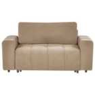 Beliani 2 Seater Fabric Sofa Bed With Storage Brown Innvik