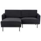 Beliani Right Hand 2 Seater Fabric Corner Sofa Black Breda