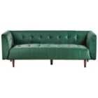 Beliani 3 Seater Fabric Sofa Green Byske
