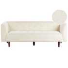 Beliani 3 Seater Boucle Sofa Off-white Byske