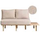 Beliani 2 Seater Boucle Sofa With Table Beige Salo