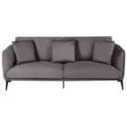 Beliani 3 Seater Velvet Sofa Taupe Bodum