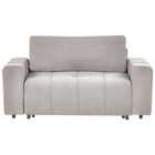 Beliani 2 Seater Fabric Sofa Bed With Storage Light Grey Innvik