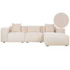 Beliani Left Hand Jumbo Cord Corner Sofa Beige Dolva