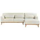 Beliani Left Hand Fabric Corner Sofa Off-white Simos
