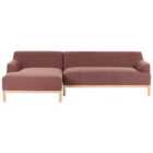 Beliani Right Hand Fabric Corner Sofa Burgundy Sosjo