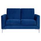Beliani 2 Seater Velvet Sofa Navy Blue Fenes