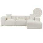 Beliani Left Hand Boucle Corner Sofa Off-white Dolva