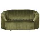 Beliani 2 Seater Velvet Sofa Dark Green Malung