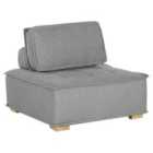 Beliani Fabric 1-seat Section Grey Tibro