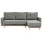 Beliani Left Hand Fabric Corner Sofa Grey Siro
