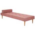 Beliani Fabric Chaise Lounge Pink Niort