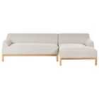 Beliani Left Hand Fabric Corner Sofa Light Beige Sosjo