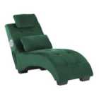 Beliani Velvet Chaise Lounge With Bluetooth Speaker Usb Port Green Simorre