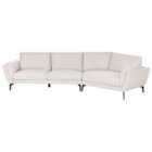 Beliani 3 Seater Fabric Sofa Light Beige Kansseli