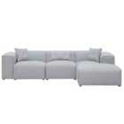 Beliani Left Hand Fabric Corner Sofa Light Grey Dolva