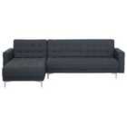 Beliani Right Hand Fabric Corner Sofa Dark Grey Aberdeen