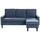 Beliani Fabric Sofa With Ottoman Navy Blue Avesta