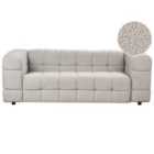 Beliani 3 Seater Boucle Sofa Grey Mullola