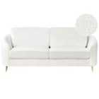 Beliani 3 Seater Boucle Sofa White Trosa