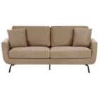 Beliani 3 Seater Fabric Sofa Light Brown Vesala