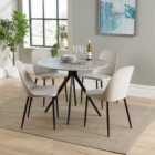 Core Products Aspen Grey Oak Round Table & 4 Calico Duo Chair Dining Set