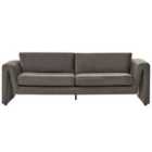 Beliani Velvet Sofa Graphite Grey Maunu