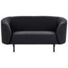 Beliani 2 Seater Fabric Sofa Black Loen